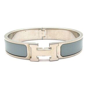 Hermes Bangle Click Silver Blue Gray Silver X Blue Gray